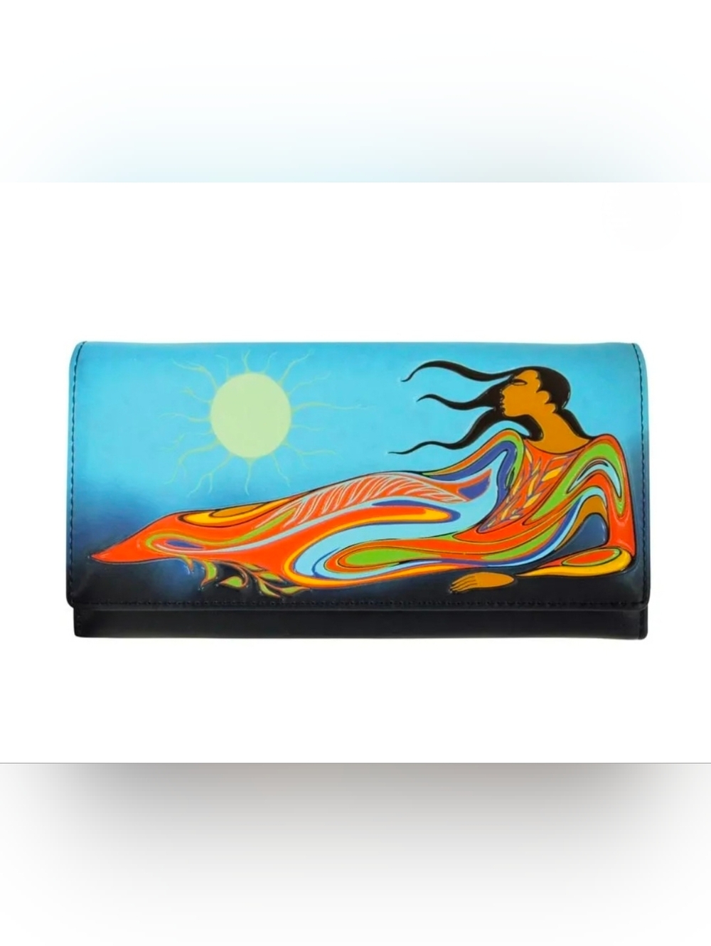 🖼Maxine Noel Colorful Leather Wallet - Mother Earth Indiginous Style